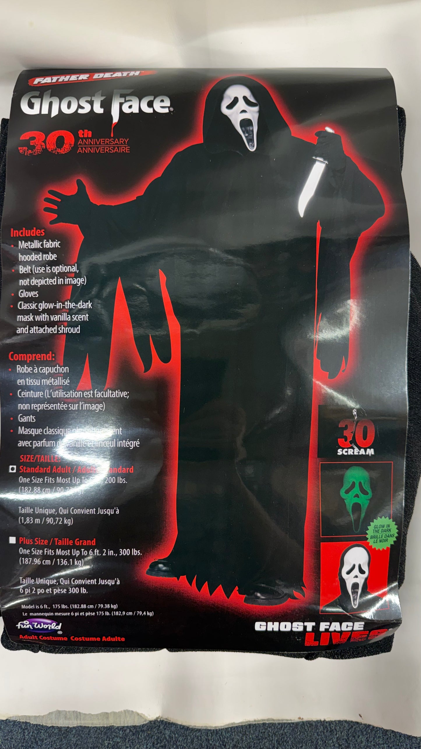 30th Anniversary Scream Costume ~ 'Father Death' Ghost Face Official Licensed