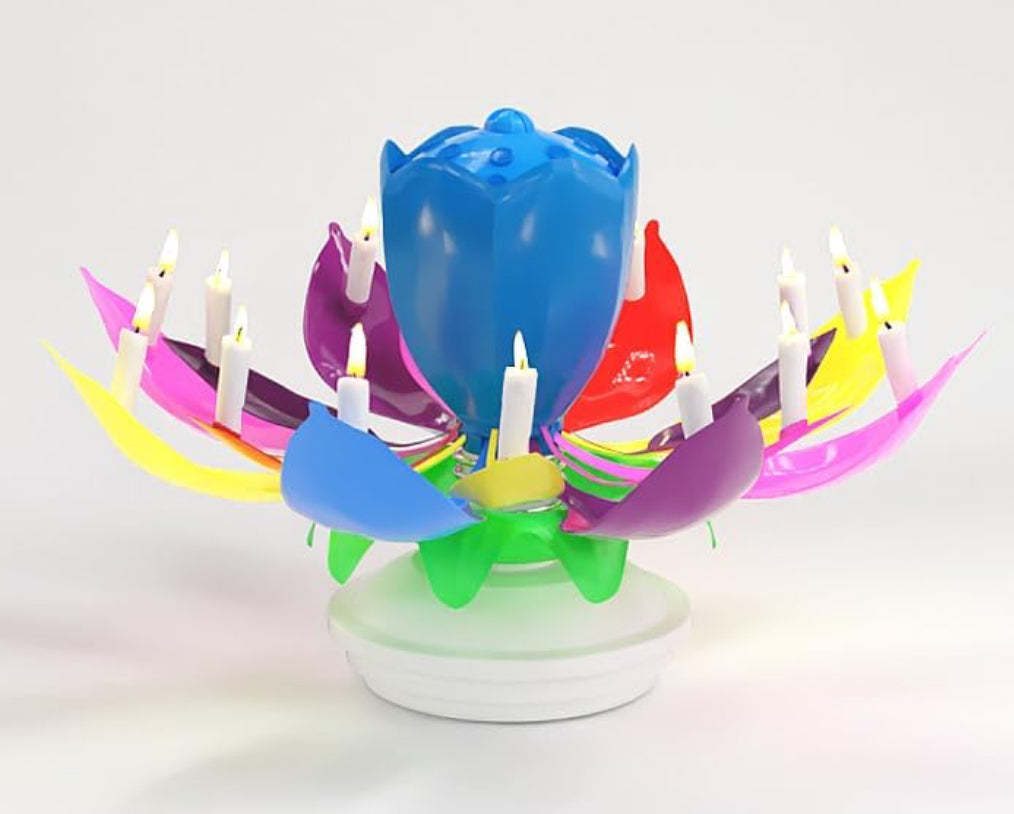 Opening Birthday Candle Flower