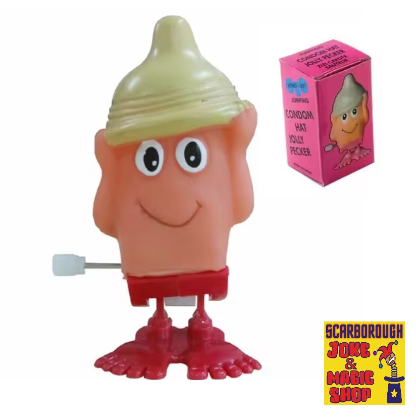 Jolly Jumping Johnny - Wind Up Willy w. Condom Hat