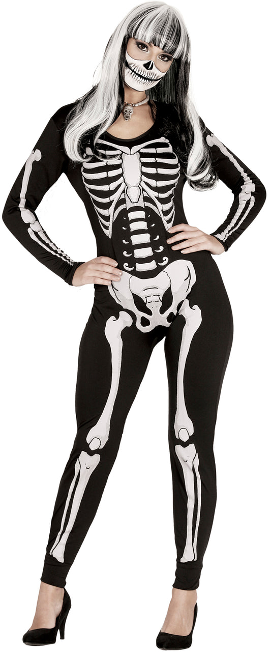 Skeleton Jumpsuit Costume - Lady's