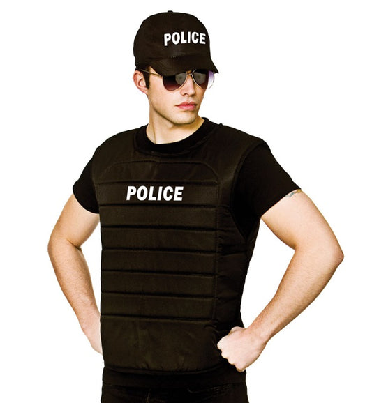 Conjunto de chaleco y sombrero táctico de policía
