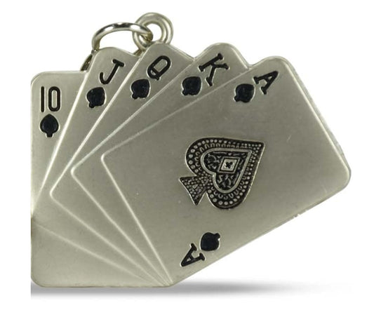 Poker Hand Playing Cards Keyring