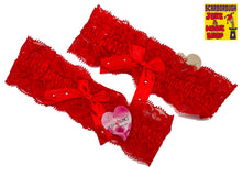 Red Lace Garters w. Jewels (2 Pack)