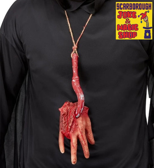 Severed Hand on Hook Necklace