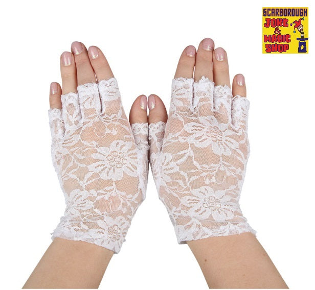 Lace Gloves - White