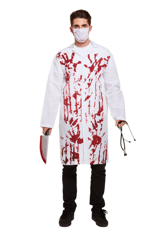 Conjunto de abrigo y máscara de Doctor sangriento
