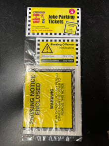 Joke Car Parking Tickets Pack of 4 Joke Tickets