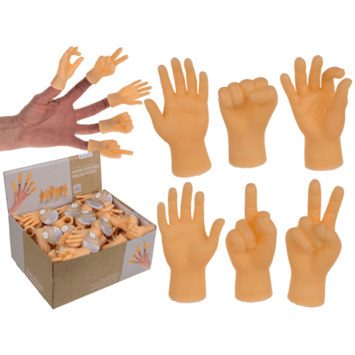 Marioneta de dedo con gesto de mano