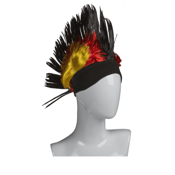 Mohican Wig - Black/Red/Gold