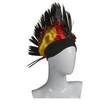 Mohican Wig - Black/Red/Gold - The Scarborough Joke Shop