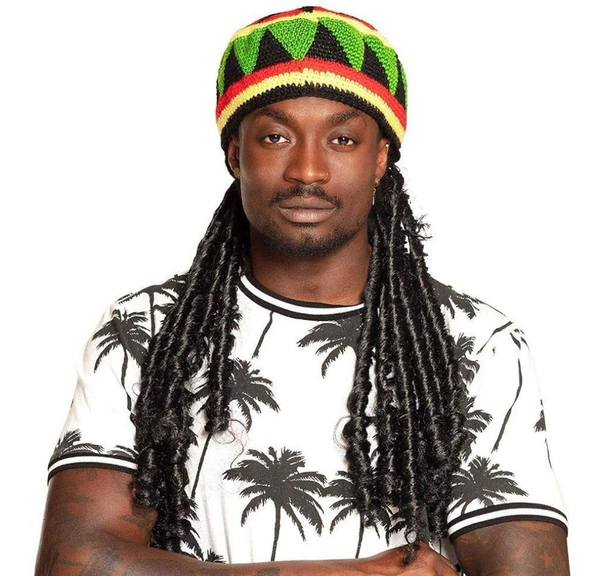 Rasta Hat w. Hair – The Scarborough Joke Shop