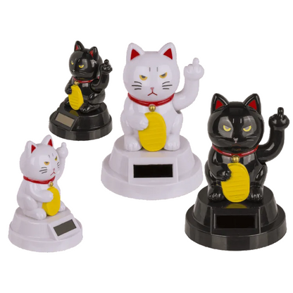 Waving Angry Cat, with solar cell