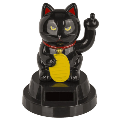 Waving Angry Cat Solar Buddy
