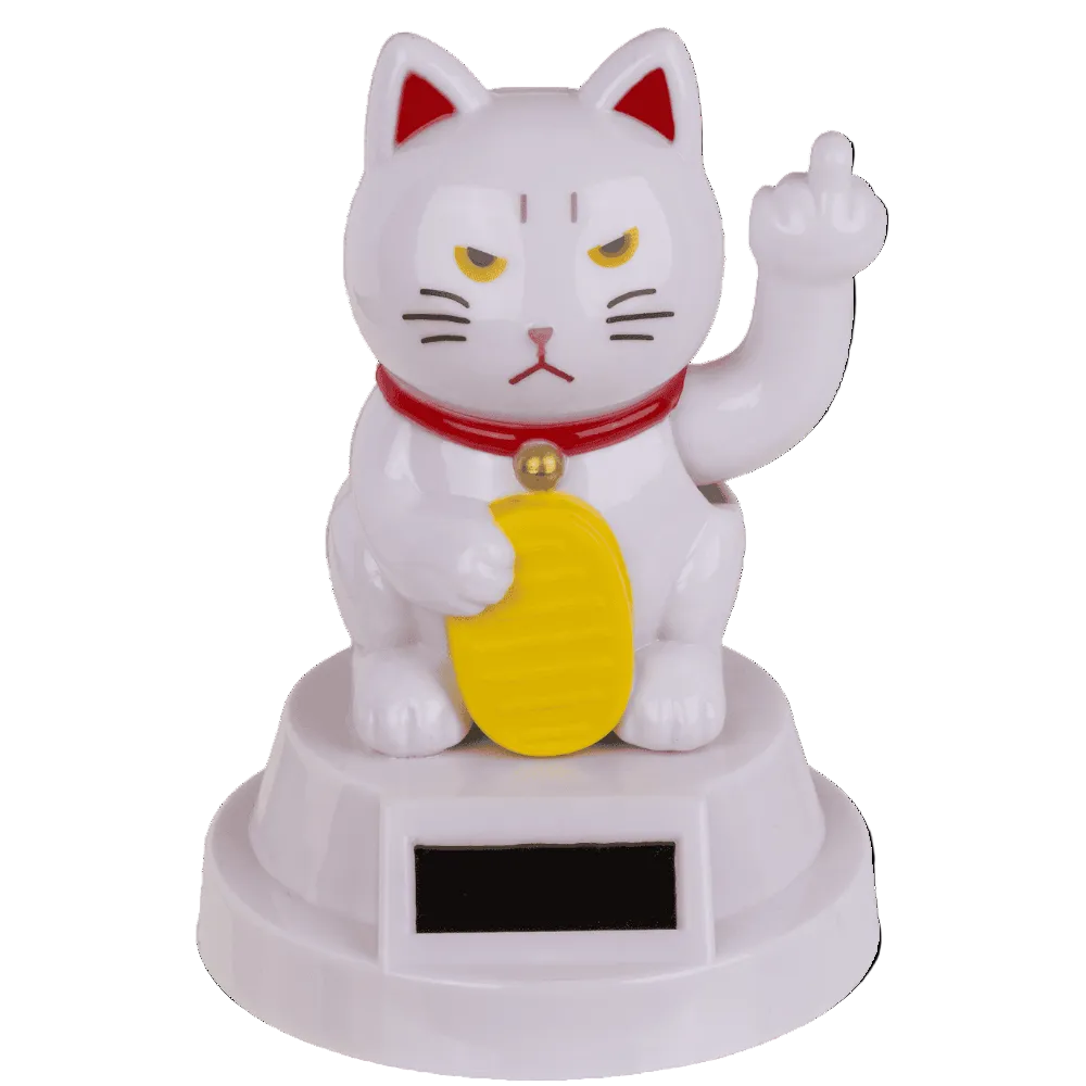 Waving Angry Cat, with solar cell