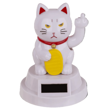 Waving Angry Cat, with solar cell
