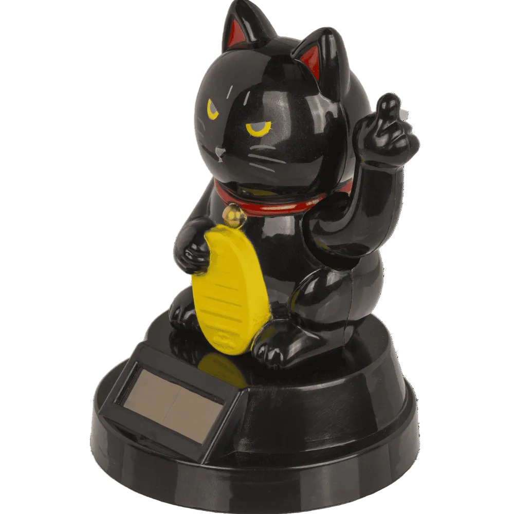 Waving Angry Cat, with solar cell