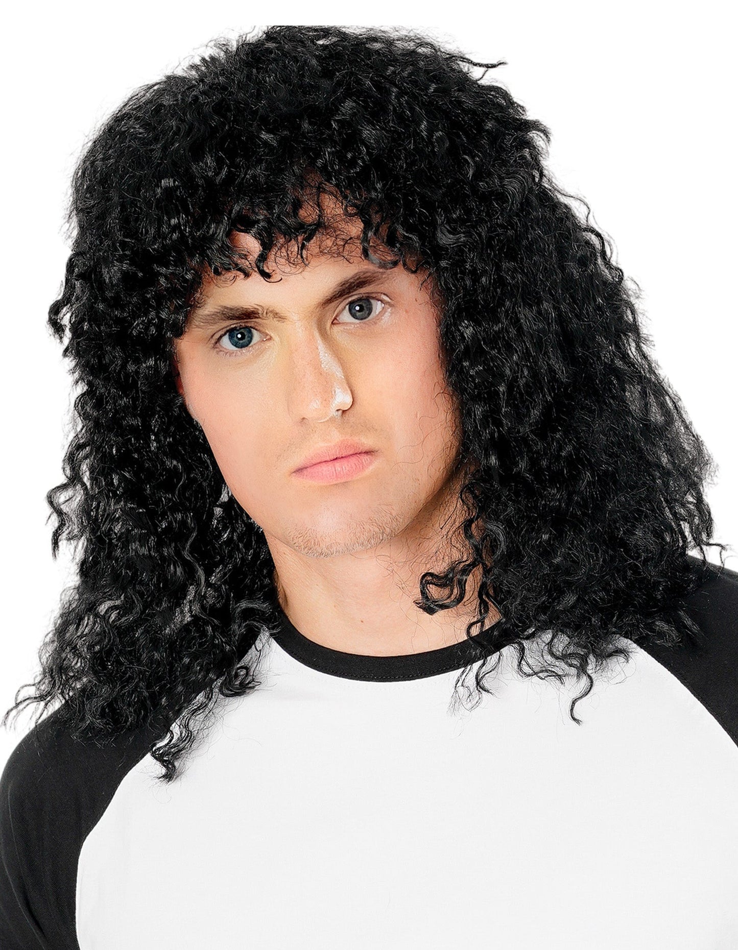 Weird Guy Wig - Black Wet Look 80s Thriller Michael Jackson Style - The Scarborough Joke Shop