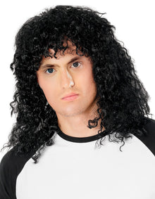 Weird Guy Wig - Black Wet Look 80s Thriller Michael Jackson Style - The Scarborough Joke Shop