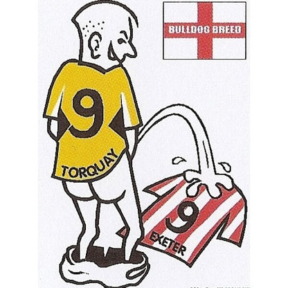 Football car sticker: wee~pee on your rival team shirt~Assorted teams available - The Scarborough Joke Shop
