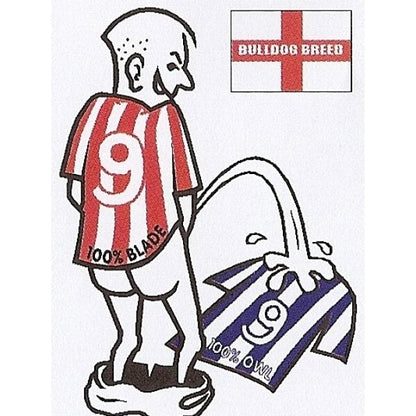 Football car sticker: wee~pee on your rival team shirt~Assorted teams available - The Scarborough Joke Shop