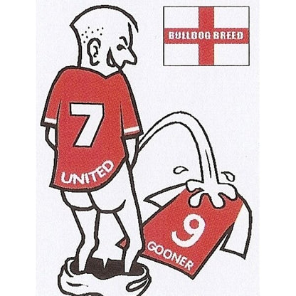 Football car sticker: wee~pee on your rival team shirt~Assorted teams available - The Scarborough Joke Shop