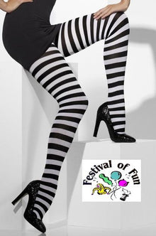 Black & White Striped Tights Fever - The Scarborough Joke Shop
