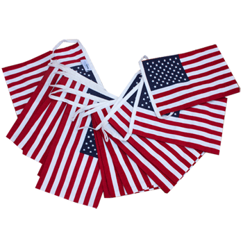 Banderines con bandera de barras y estrellas - Tira de 7 m de banderas americanas de EE. UU. DISCON