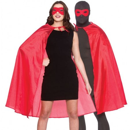 Cape et masque de super-héros 39" - Rouge