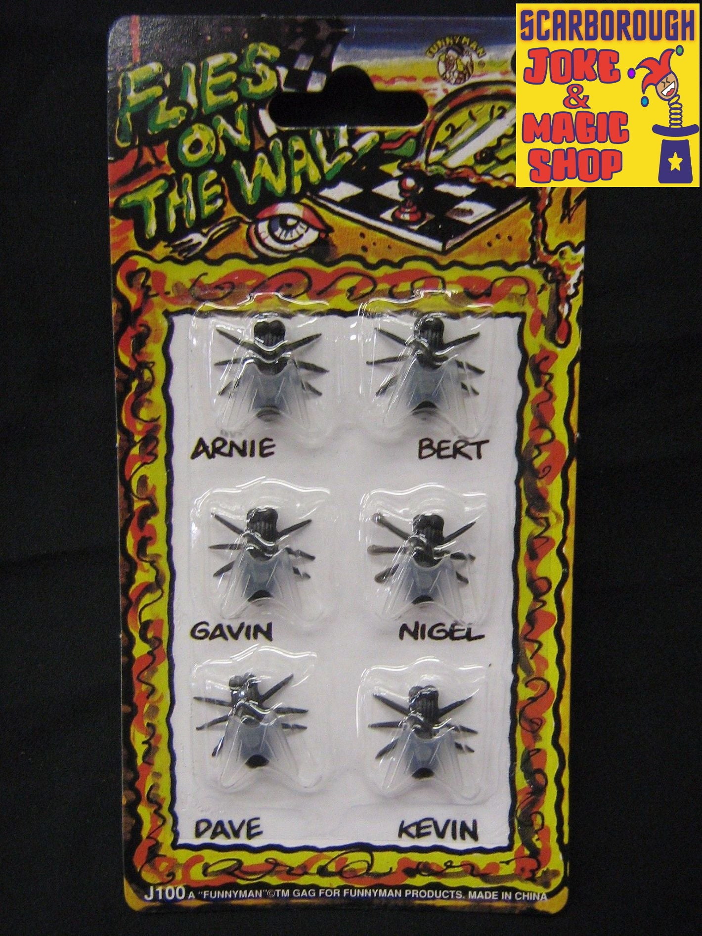 Mouches sur le mur - Pack de 6 fausses mouches