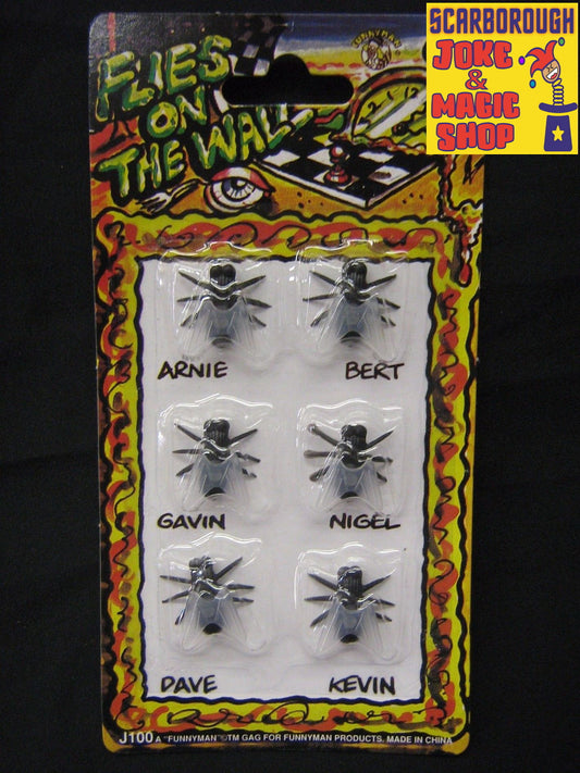 Moscas en la pared - Pack de 6 moscas falsas