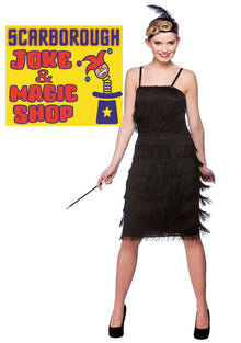 Jazzy Flapper Costume - Black 1920's Gangster Moll - The Scarborough Joke Shop