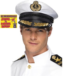 Captain's Hat - Deluxe Black Cap - The Scarborough Joke Shop