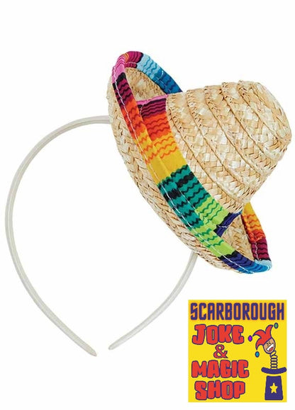 Mini Sombrero - Mexican Hat on Headband - The Scarborough Joke Shop