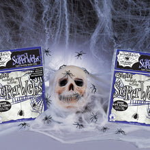 Spider Web - Fake Cobweb - 20gm 4 Plastic spiders - The Scarborough Joke Shop