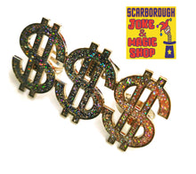 Dollar Sign Bling Ring - Knuckle Duster Style Ring - The Scarborough Joke Shop