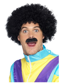 Scouser Kit - Black Wig & Moustache - The Scarborough Joke Shop