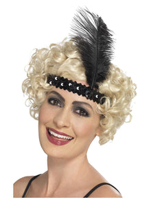Flapper Headband - Black - The Scarborough Joke Shop