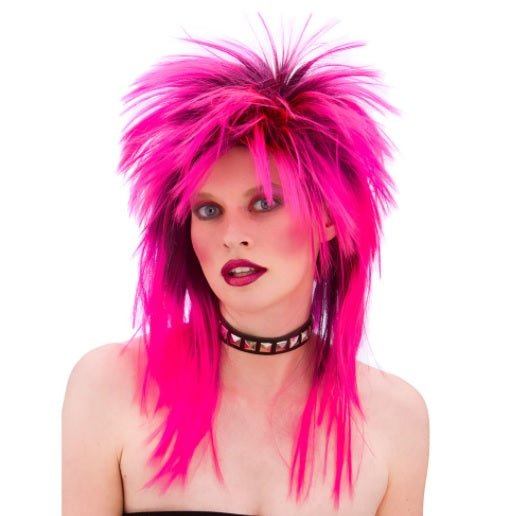 80s Pop Rock Wig - Pink