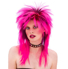 80s Pop Rock Wig - Pink - The Scarborough Joke Shop