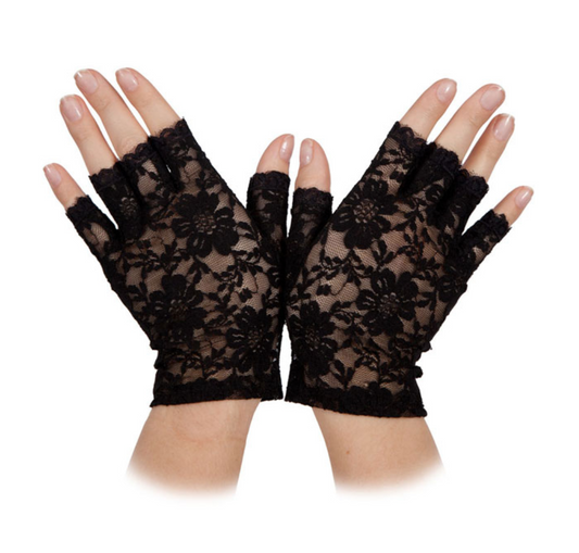 Lace Gloves - Black
