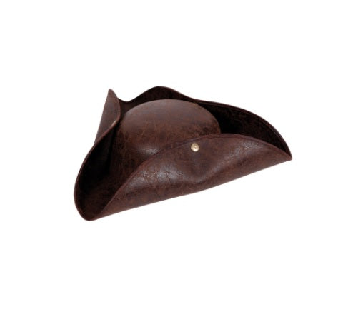 Distressed Pirate Hat - Brown Tricorne
