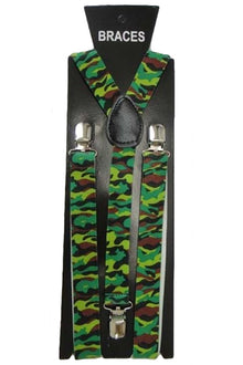 Braces - Green Camouflage - The Scarborough Joke Shop