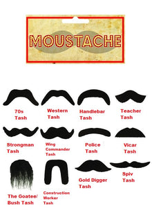 Black Moustache - 12 Designs Available - The Scarborough Joke Shop