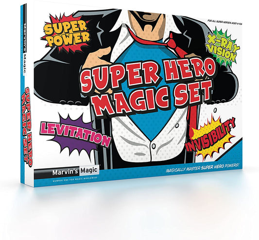 Set de trucos de magia de superhéroe niño