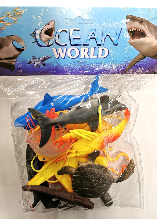 Animales marinos (paquete de 12) - Surtido de juguetes de plástico para criaturas marinas