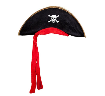 Chapeau de pirate avec tête de mort et os croisés