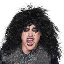 Rock Star Wig - Black 80s Alice Cooper Style