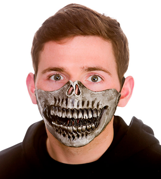 Máscara de media cara de esqueleto