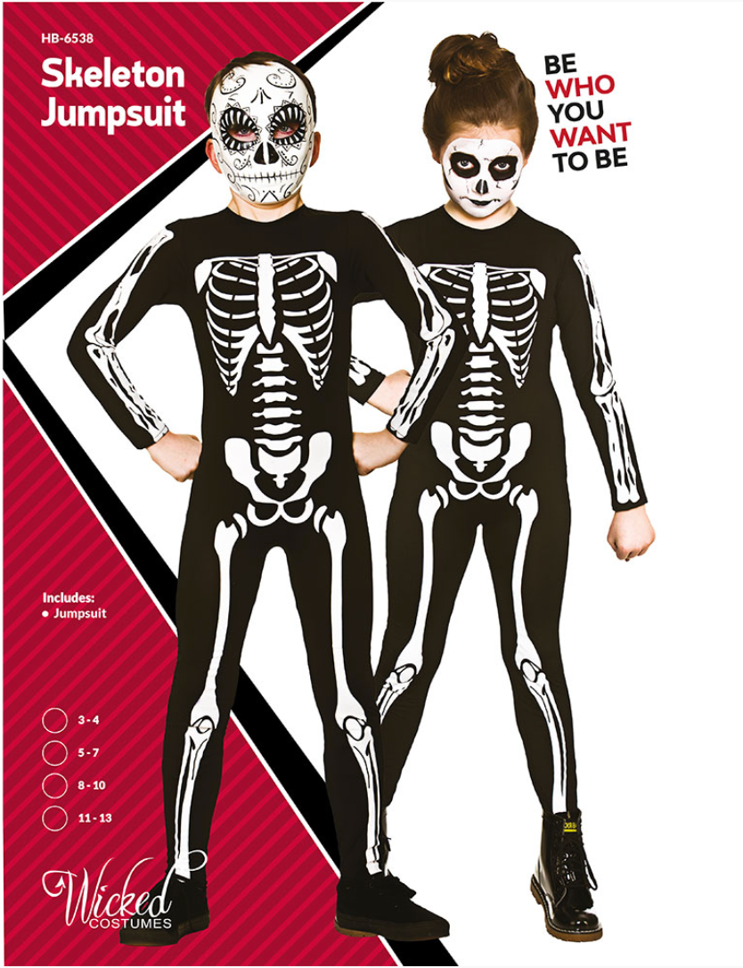 Costume de combinaison squelette