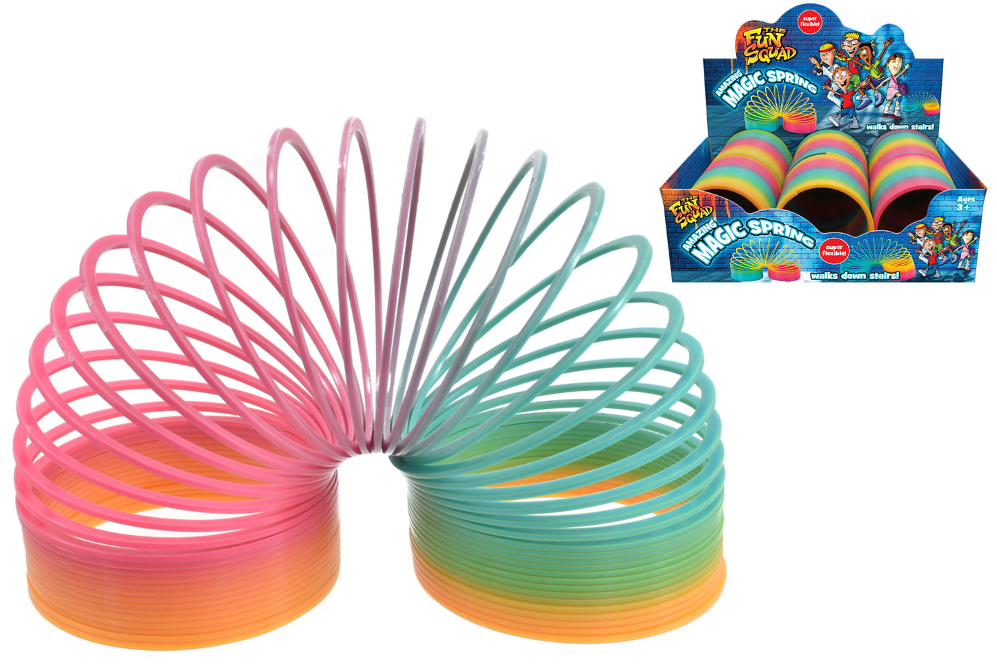 XL 10cm Slinky - Rainbow Spring